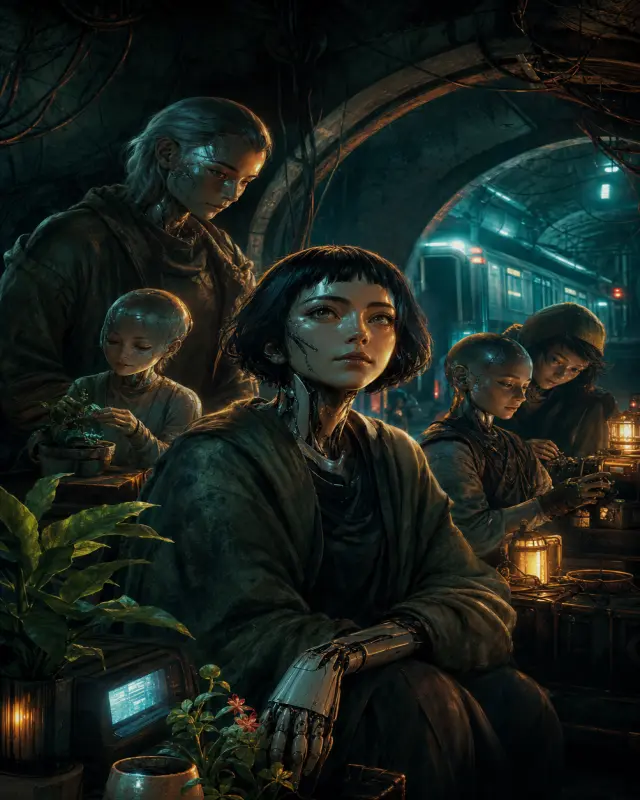 Synthetic citizens in an underground sanctuary