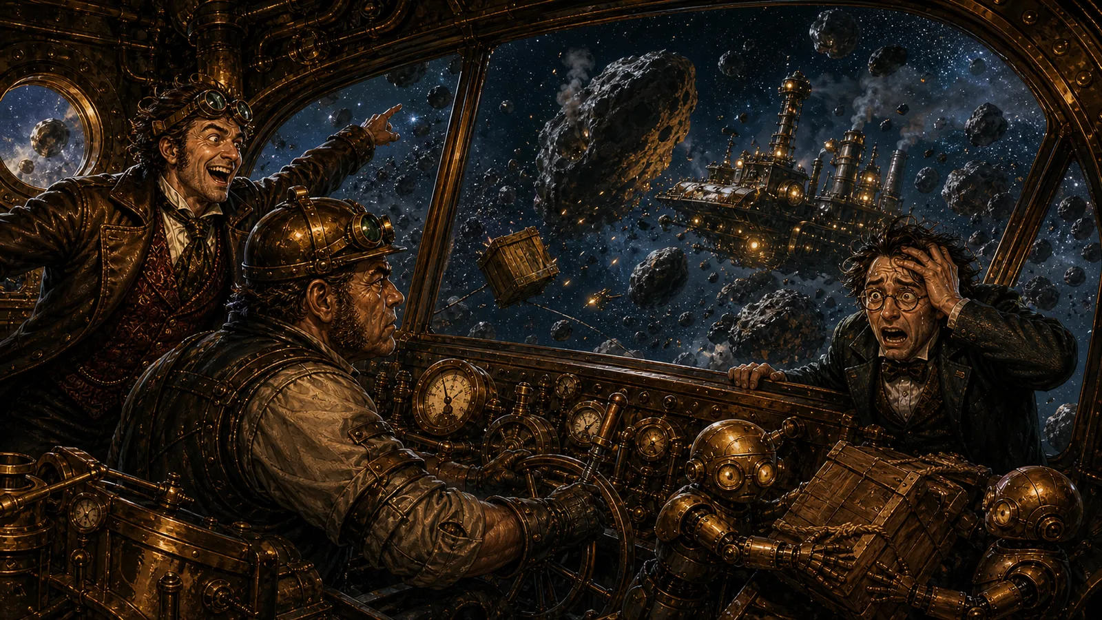 Comic panel 6, asteroid belt survival