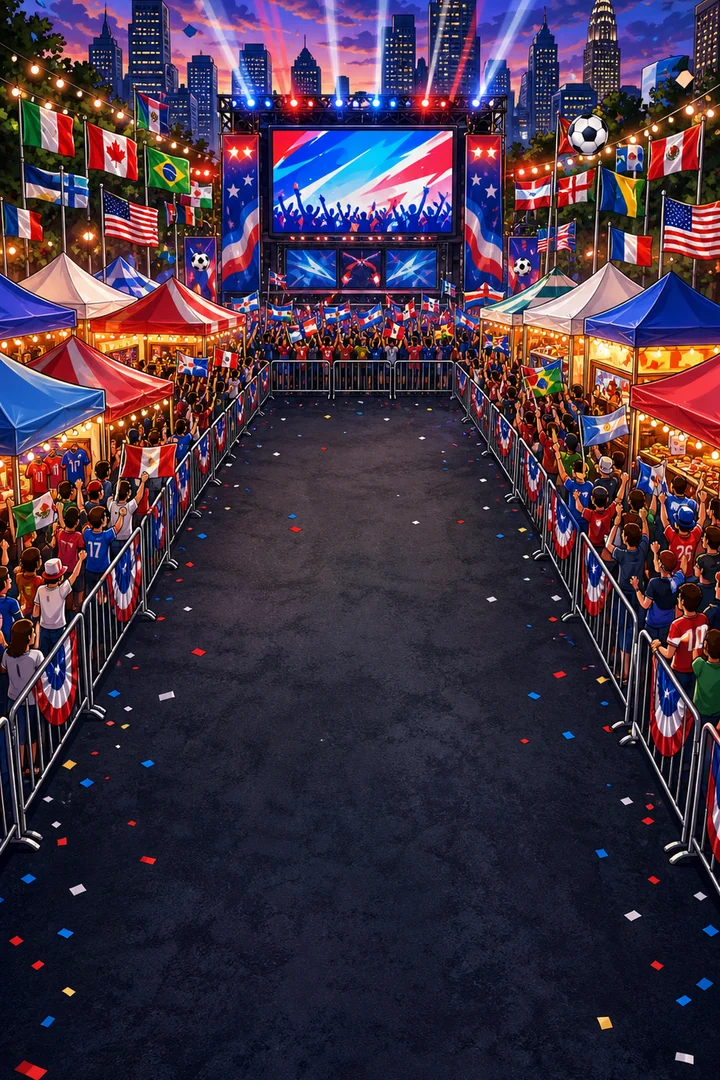 USA fan zone backdrop